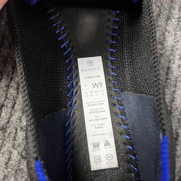 Rothy’s The Point Flats Pointed Toe Knit Ballet Black Women’s Size 9 - Picture 6 of 6